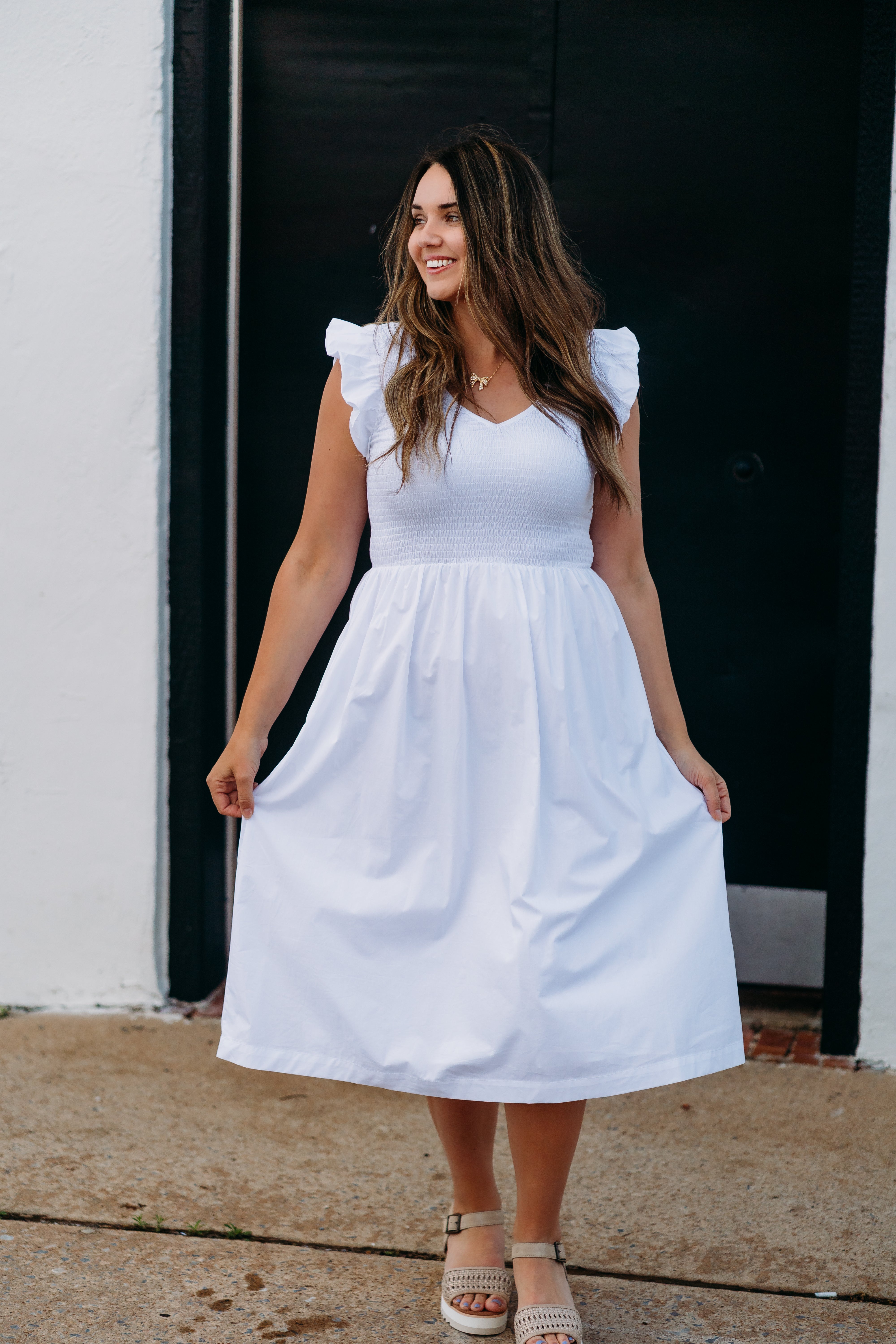 Steve Madden: Gray Dress in White White