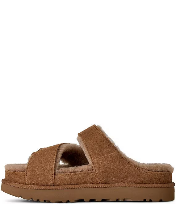 UGG: W Greenport Cross Strap Slide in Chestnut - The Vogue Boutique