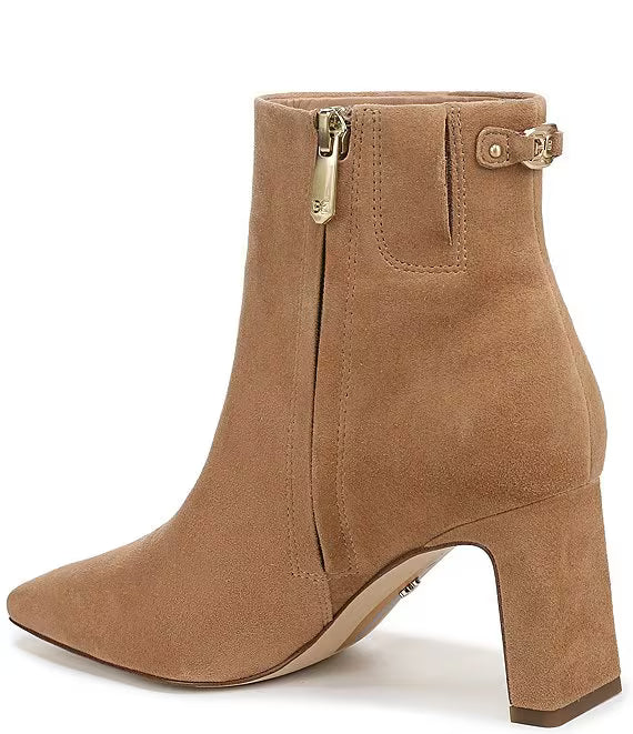 Sam Edelman: Saige Suede Pointy Toe Boot in Tan - The Vogue Boutique