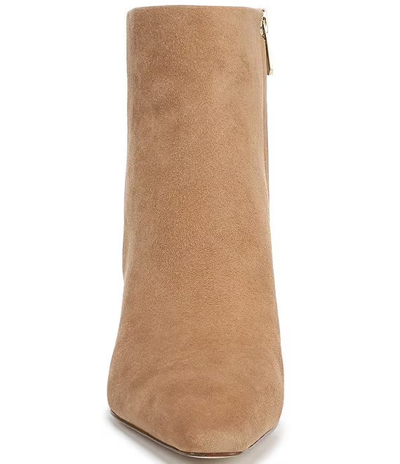 Sam Edelman: Saige Suede Pointy Toe Boot in Tan - The Vogue Boutique