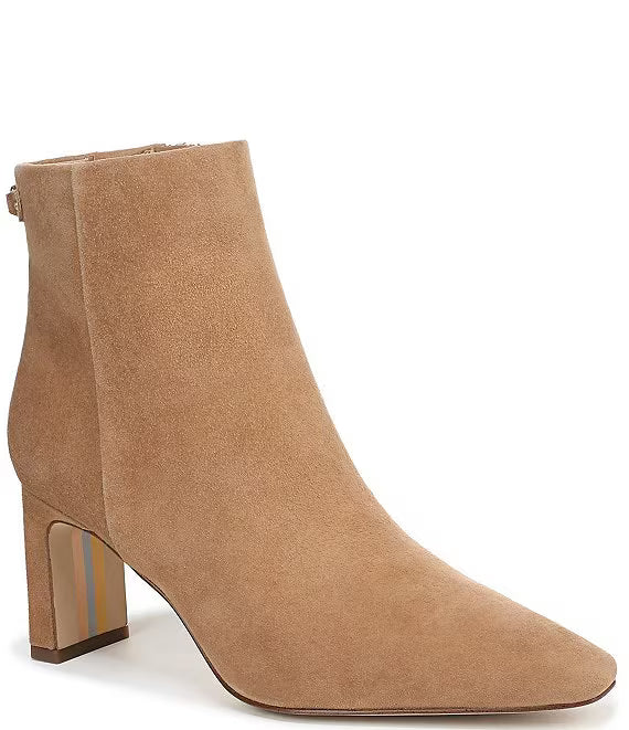 Sam Edelman: Saige Suede Pointy Toe Boot in Tan - The Vogue Boutique