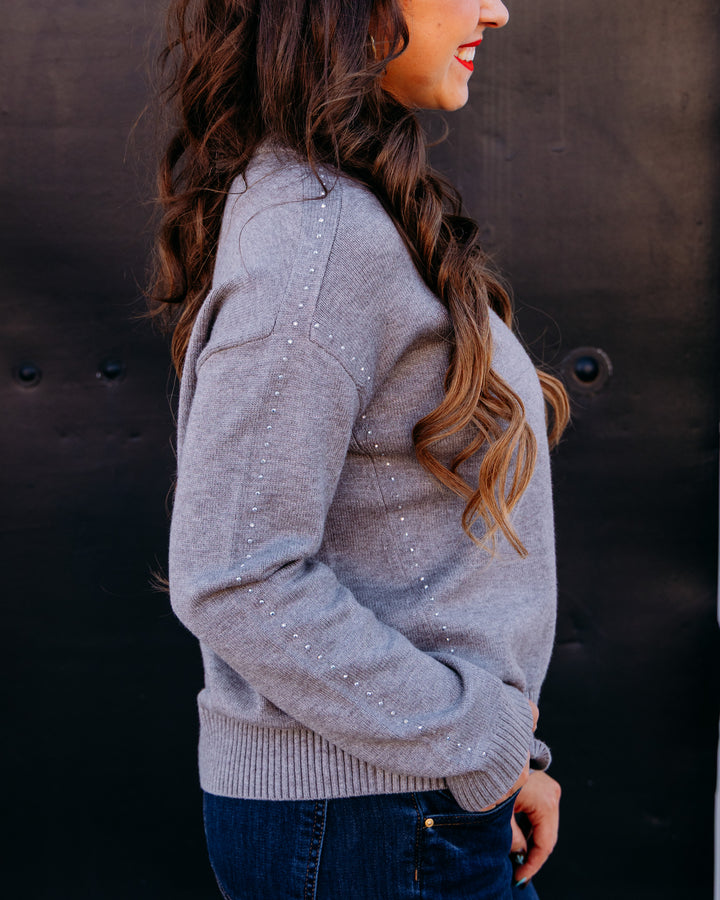 Joseph Ribkoff: Embellished Turtleneck Sweater in Taupe Melange (264934)
