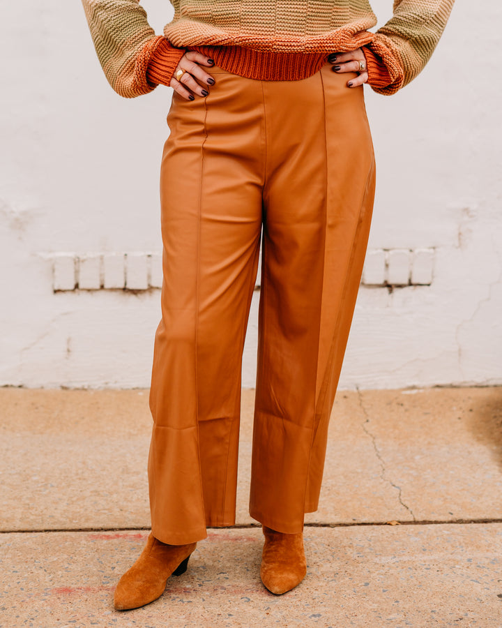 Another Love: Sparkle Leather Jeans in Brown Sugar - The Vogue Boutique