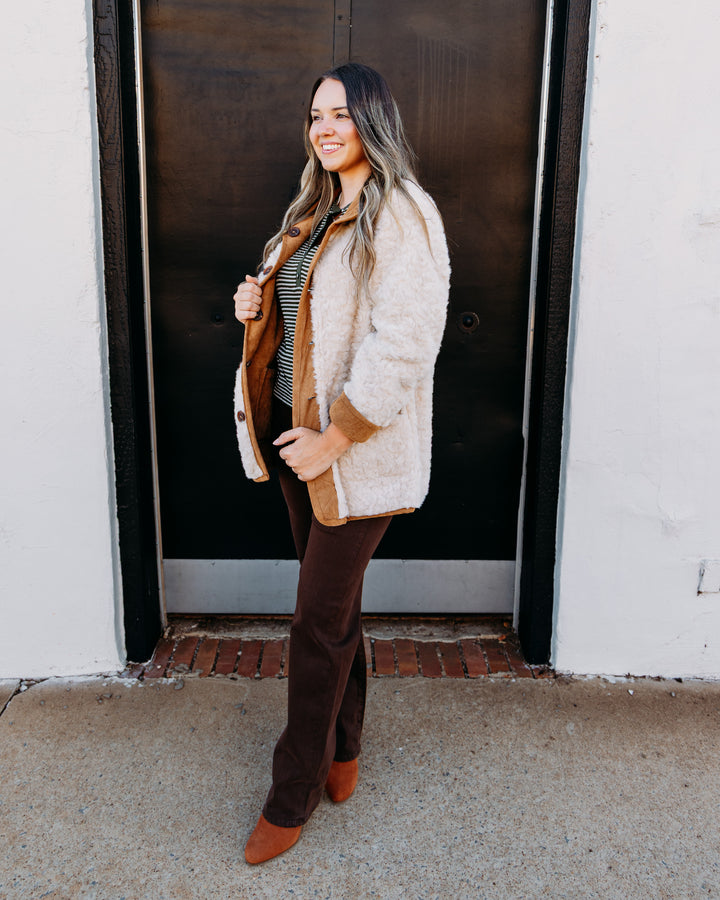 Tribal: Long Sleeve Reversible Coat in Walnut (3239O-8545-0933)