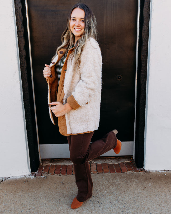 Tribal: Long Sleeve Reversible Coat in Walnut (3239O-8545-0933)