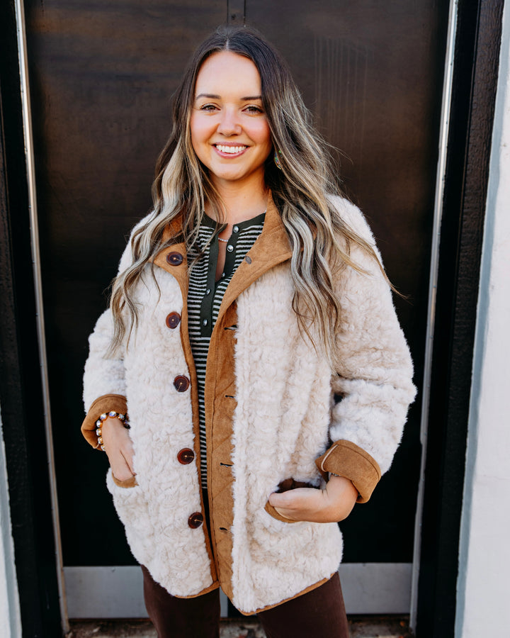 Tribal: Long Sleeve Reversible Coat in Walnut (3239O-8545-0933)