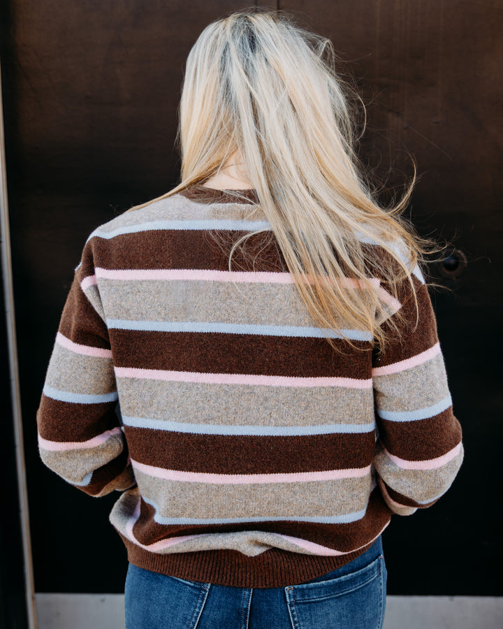 Daze: Carlyle Everyday Crew Neck Sweater in Dune Stripe (D00060030)