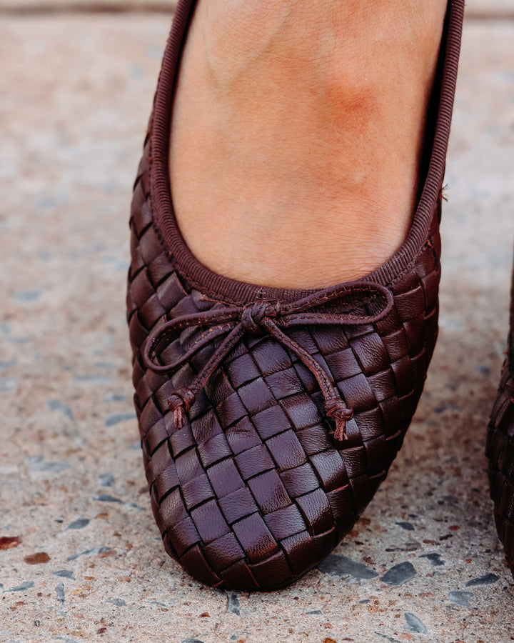 Sam Edelman: Ruthie Woven Leather Flats in Terazzo Brown (J8510L1200)