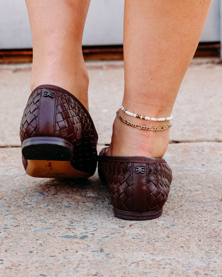 Sam Edelman: Ruthie Woven Leather Flats in Terazzo Brown (J8510L1200)