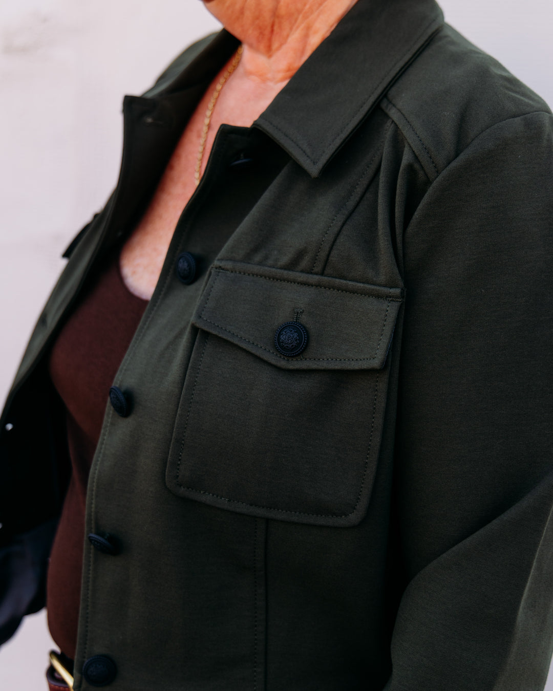 Liverpool: Peplum Jacket in Hunter Green