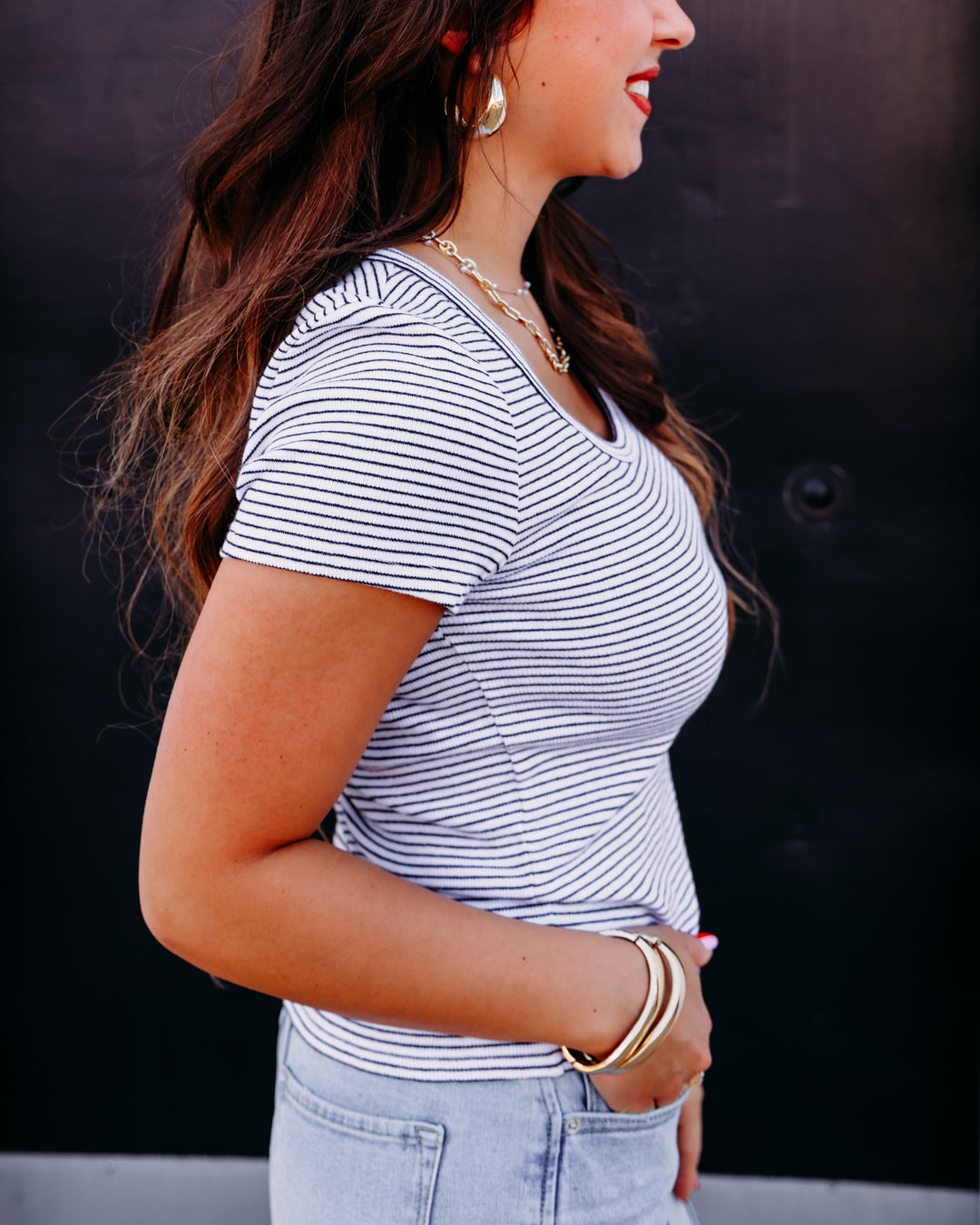 Dear John: Journee Top in Studio Stripe (DKN2203J5SOS-XS)