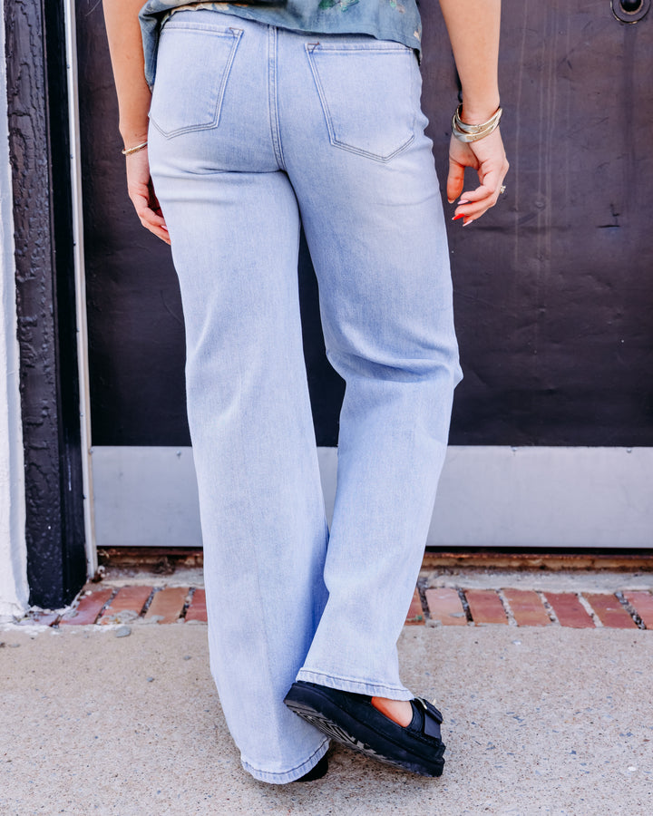 Dear John: Fiona Wide Leg Jeans in Crystal Chalk Emb. (DPM55A373CHK-25)