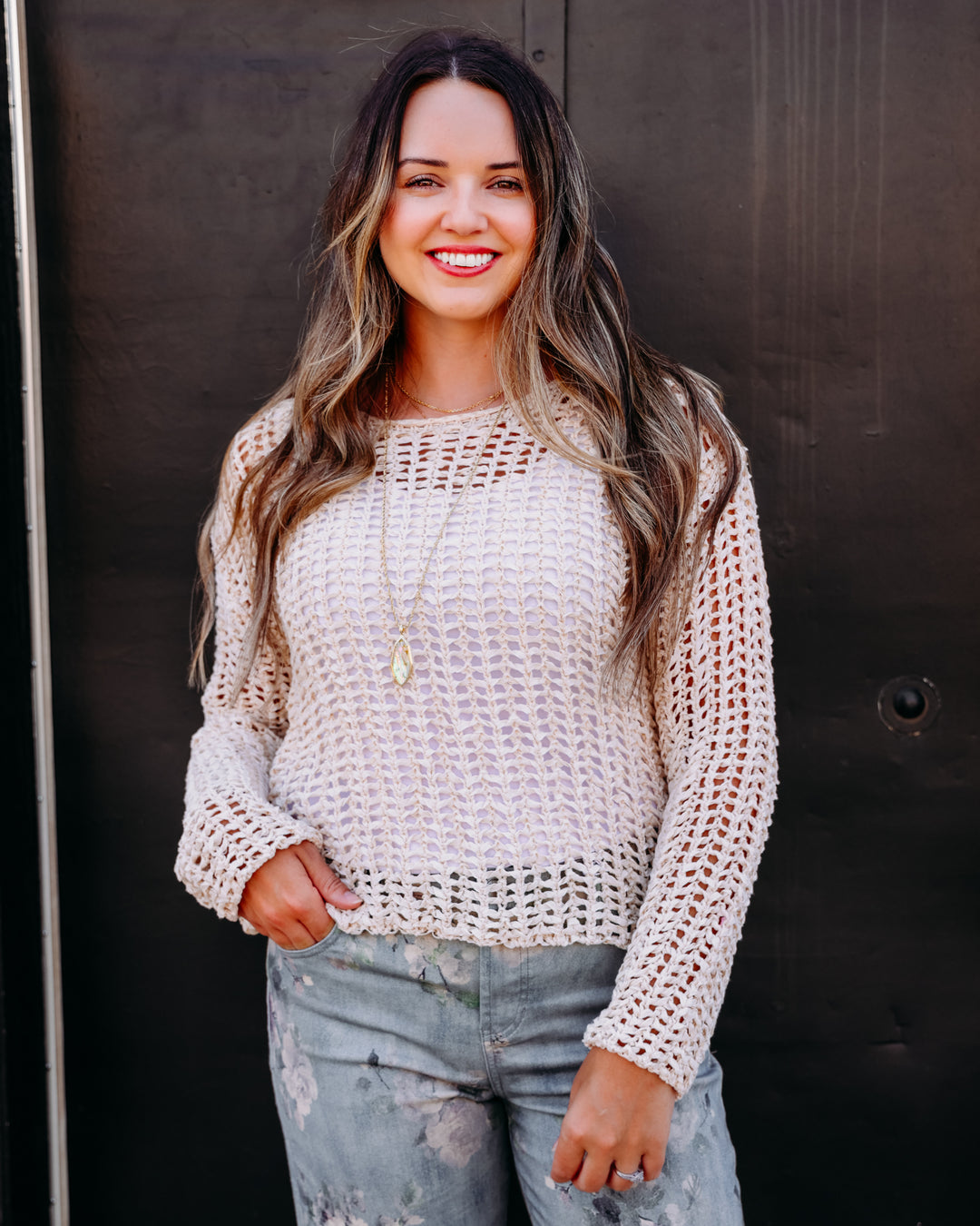 Dear John: Adela Long Sleeve Top in Light Beige (DSW3214LTI-S)