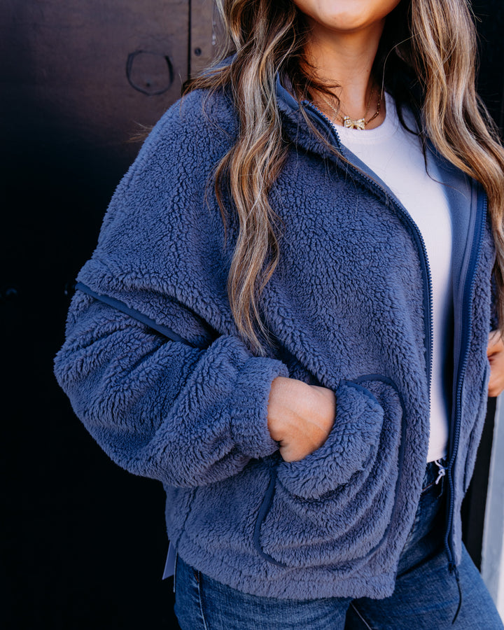 UGG: Mariella Uggfluff Zip Hoodie in Tahoe Blue (1173191-THB)