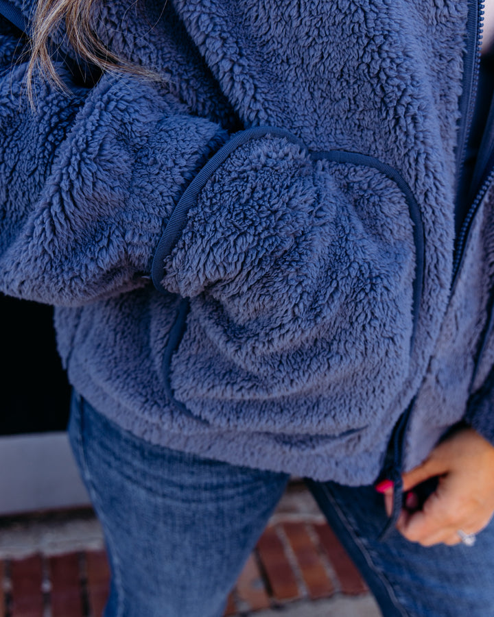 UGG: Mariella Uggfluff Zip Hoodie in Tahoe Blue (1173191-THB)