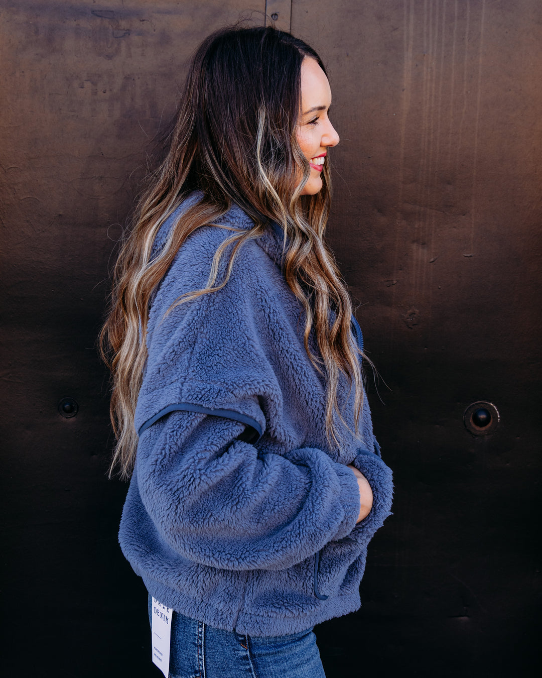 UGG: Mariella Uggfluff Zip Hoodie in Tahoe Blue (1173191-THB)