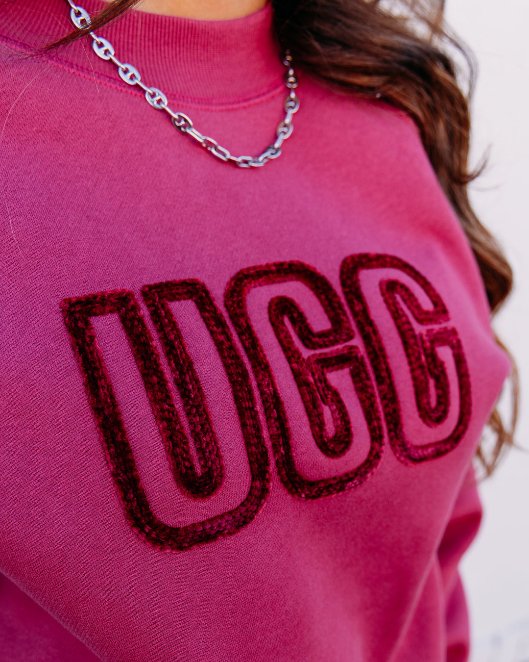 UGG: Ugg Logo Crewneck in Strawberry (1171477-SRWB)