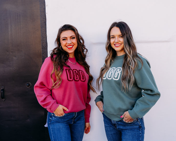 UGG: Ugg Logo Crewneck in Strawberry (1171477-SRWB)
