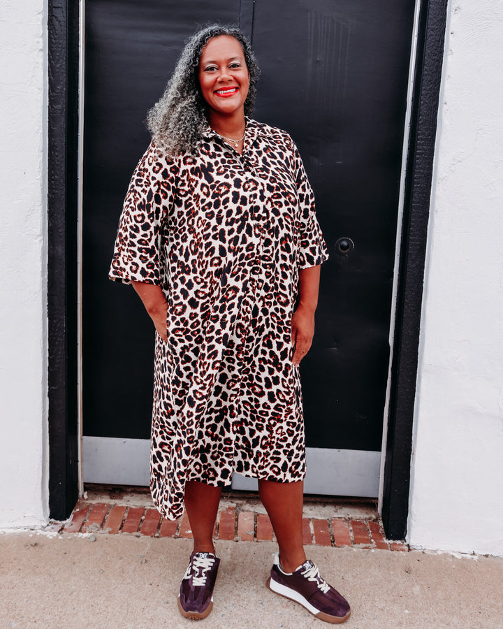 Uncle Frank: Leopard Dress in Brown (72589)