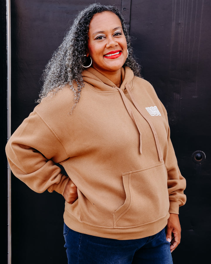 UGG: W UGG Logo Hoodie in Chestnut