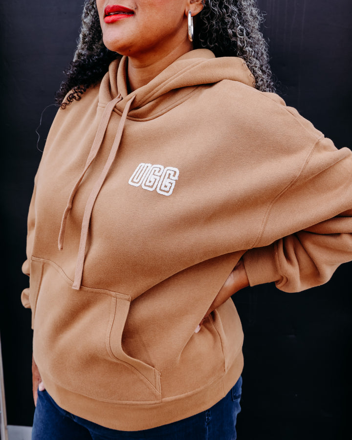 UGG: W UGG Logo Hoodie in Chestnut