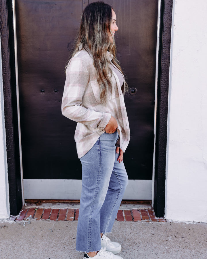 Thread & Supply: Lewis Long Sleeve Shirt in Sand Taupe Plaid