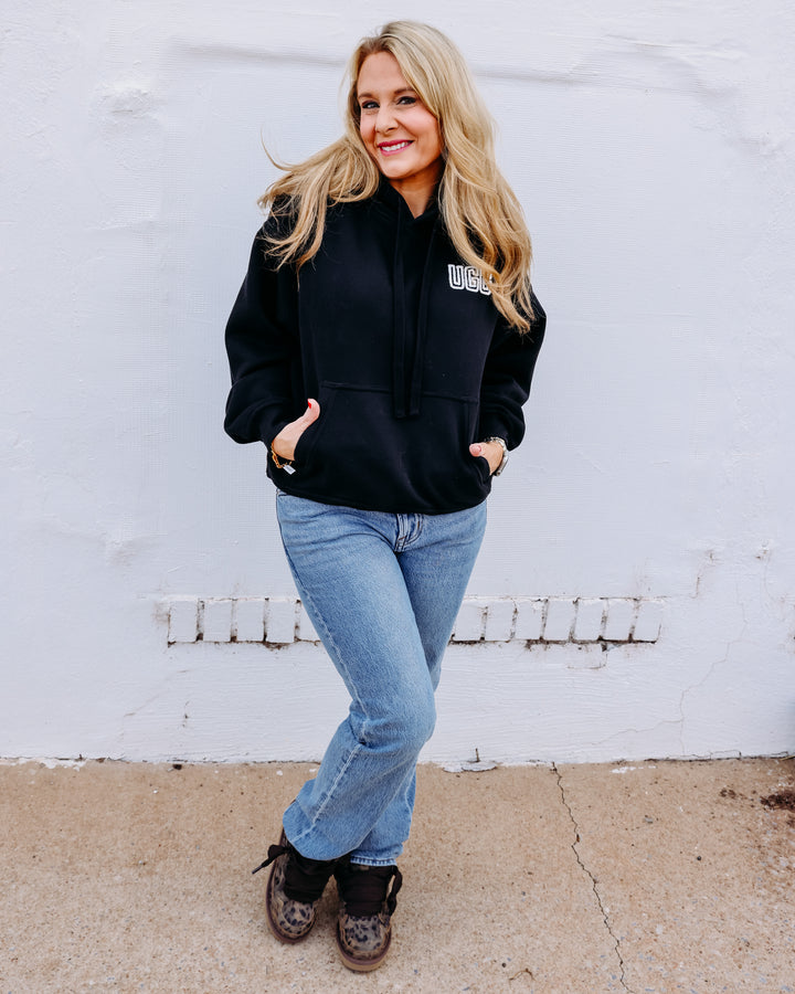 UGG: W UGG Logo Hoodie in Black