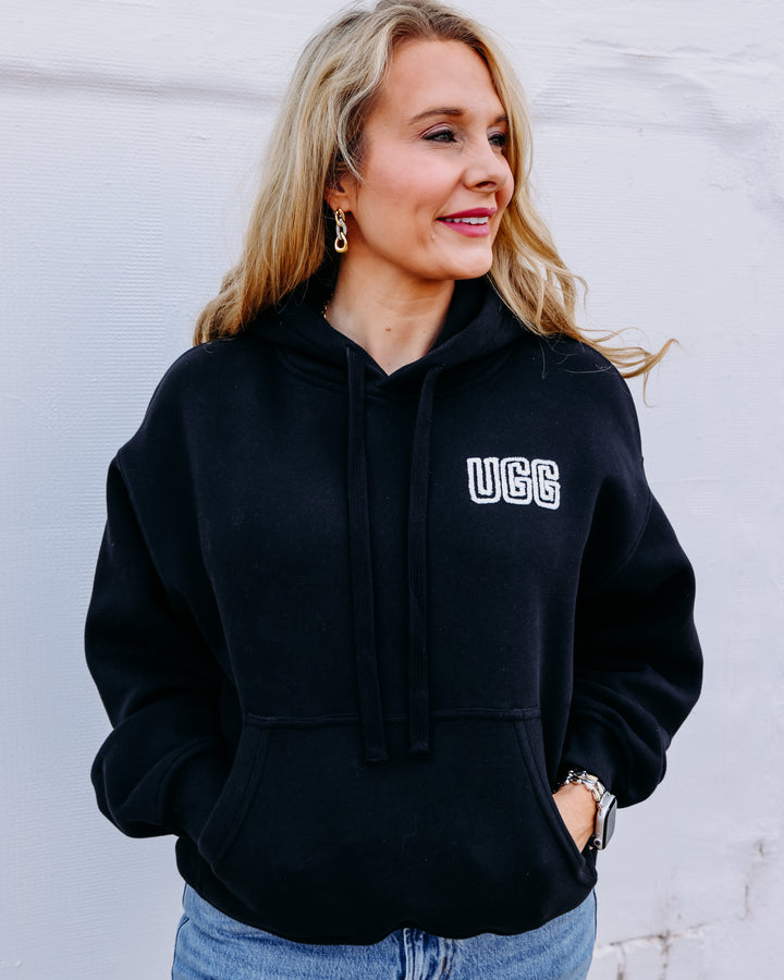 UGG: W UGG Logo Hoodie in Black
