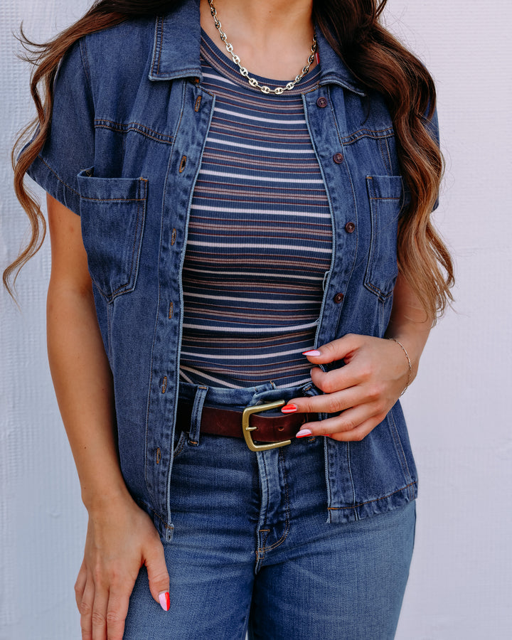 Thread & Supply: Sutton Short Sleeve Shirt in Denim Wash