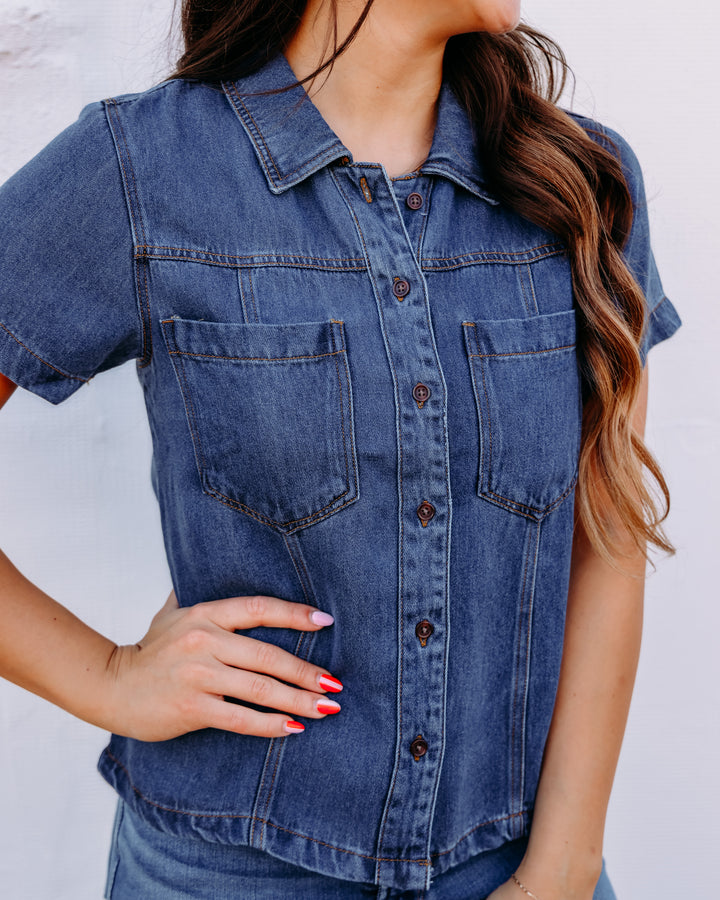 Thread & Supply: Sutton Short Sleeve Shirt in Denim Wash