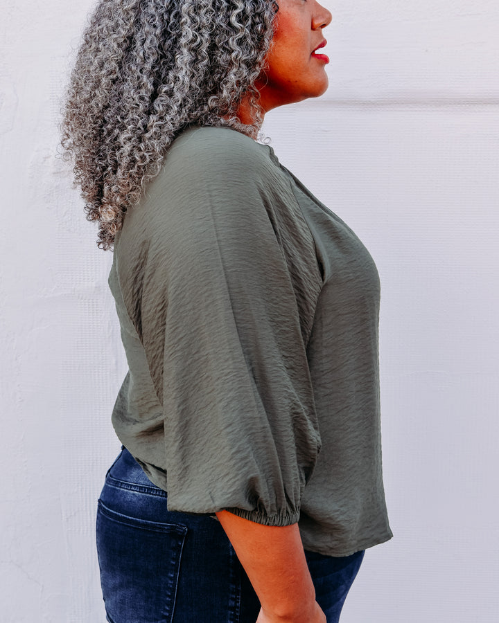 French Dressing Jeans: Colorful Button Down Shirt in Olive 7304869