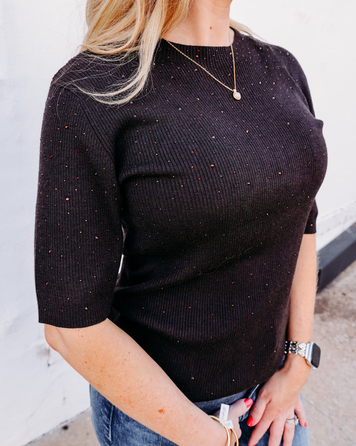 Esqualo: Sweater Short Sleeve Studs in Cacao (F2602539)