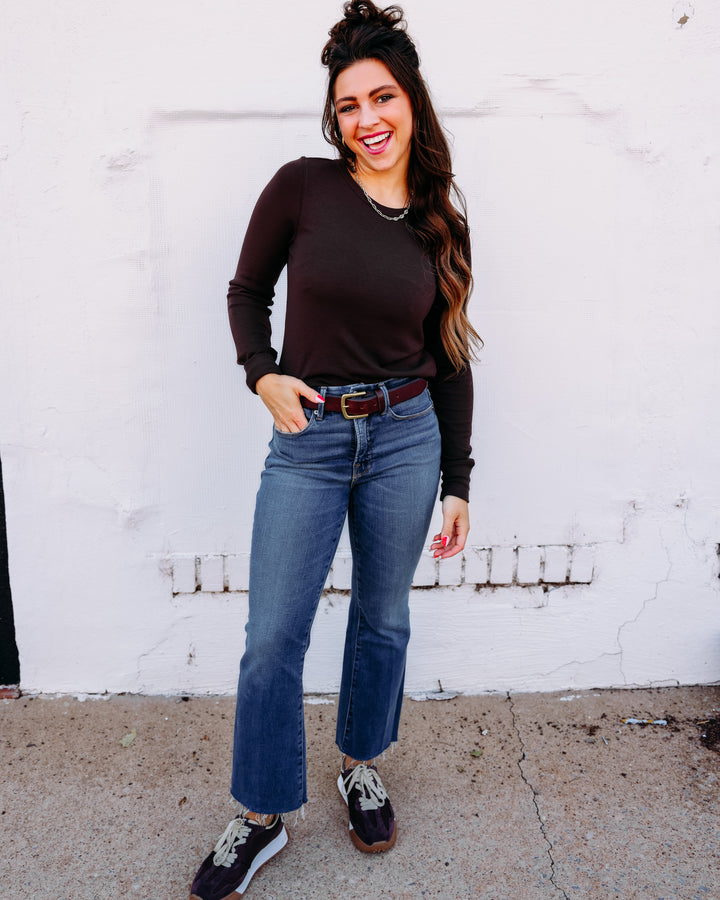 Thread & Supply: Stacy Long Sleeve Top in Coffee Bean