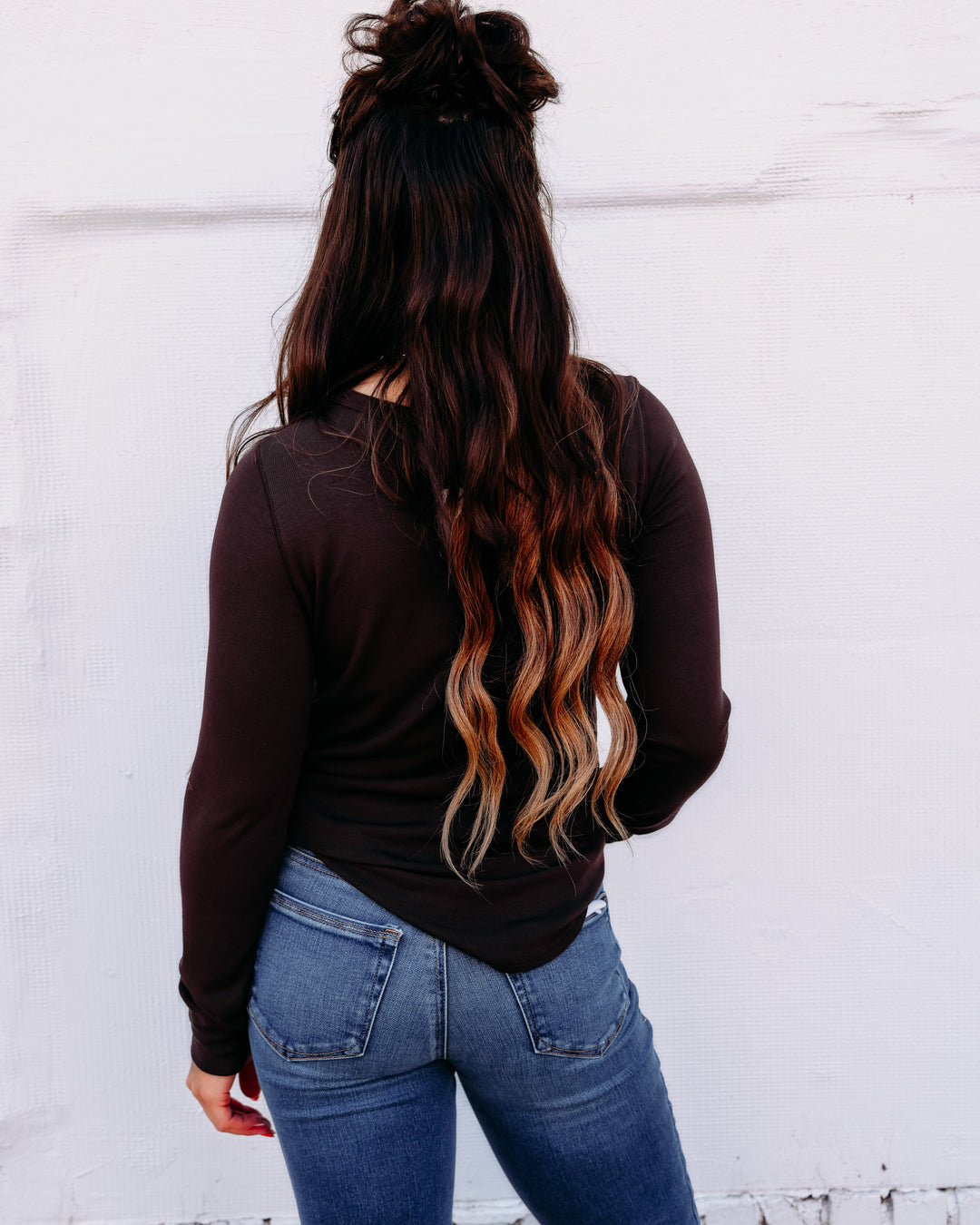 Thread & Supply: Stacy Long Sleeve Top in Coffee Bean