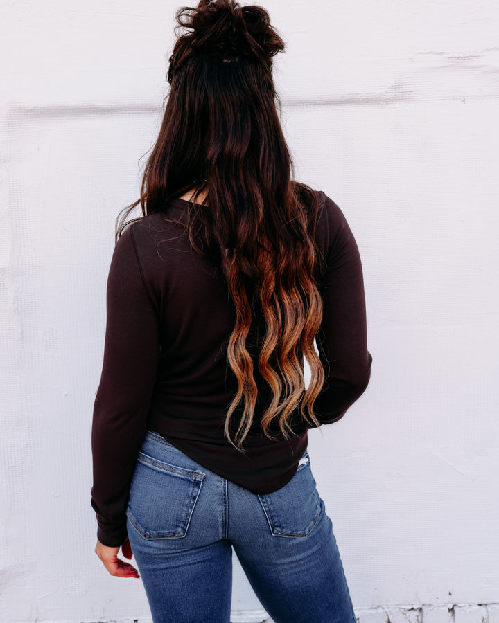 Thread & Supply: Stacy Long Sleeve Top in Coffee Bean