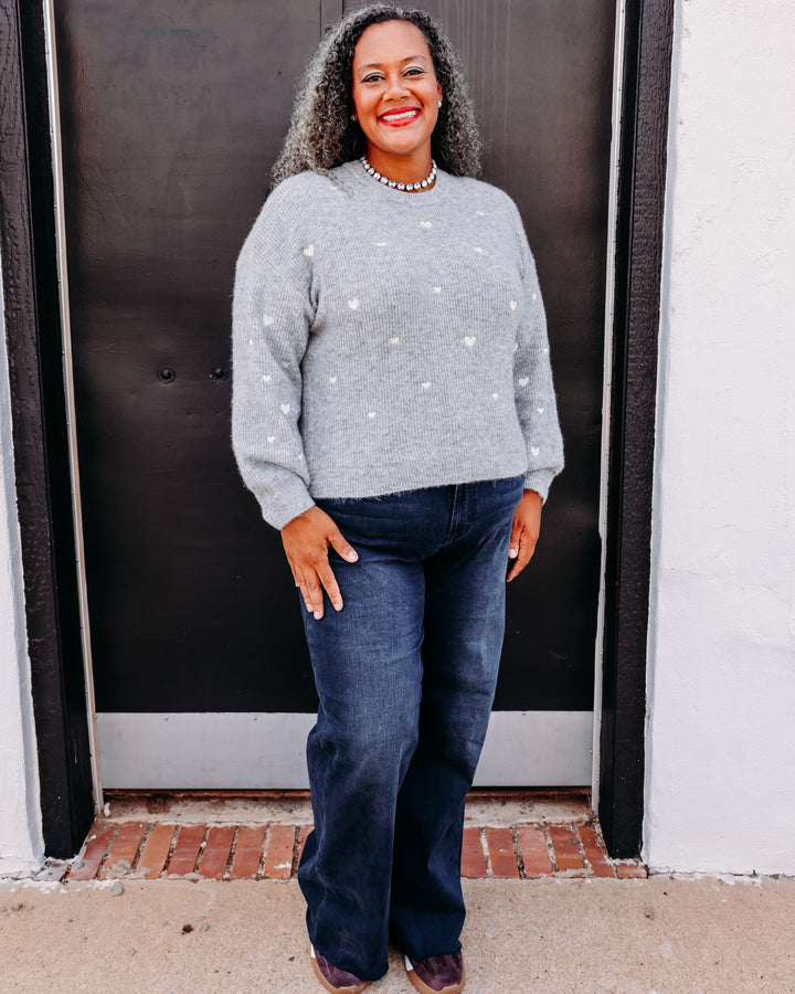 Esqualo: Sweater Hearts in Grey (F2627530)
