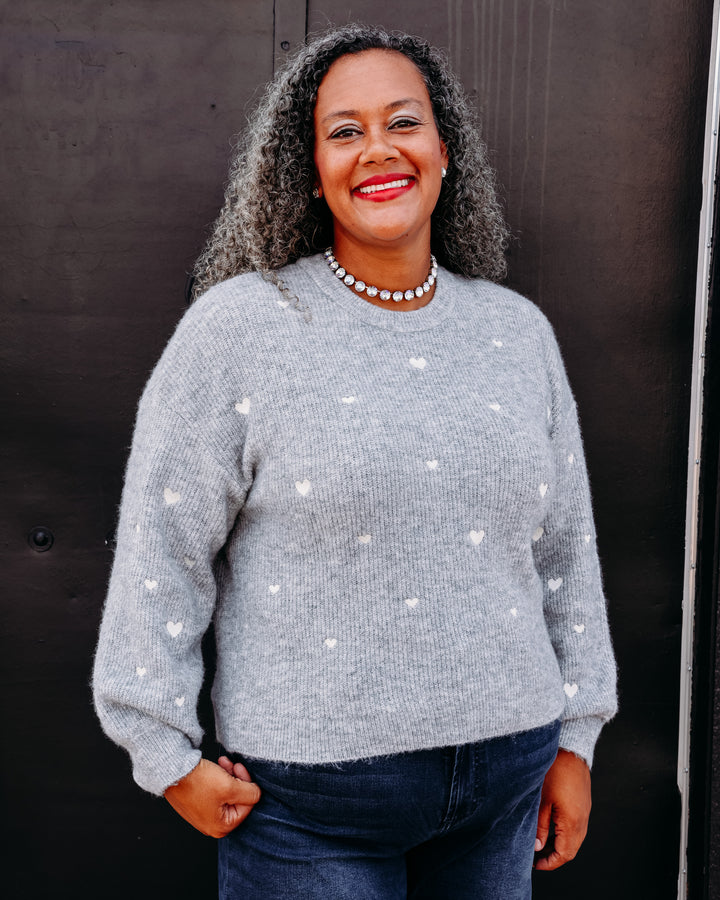 Esqualo: Sweater Hearts in Grey (F2627530)