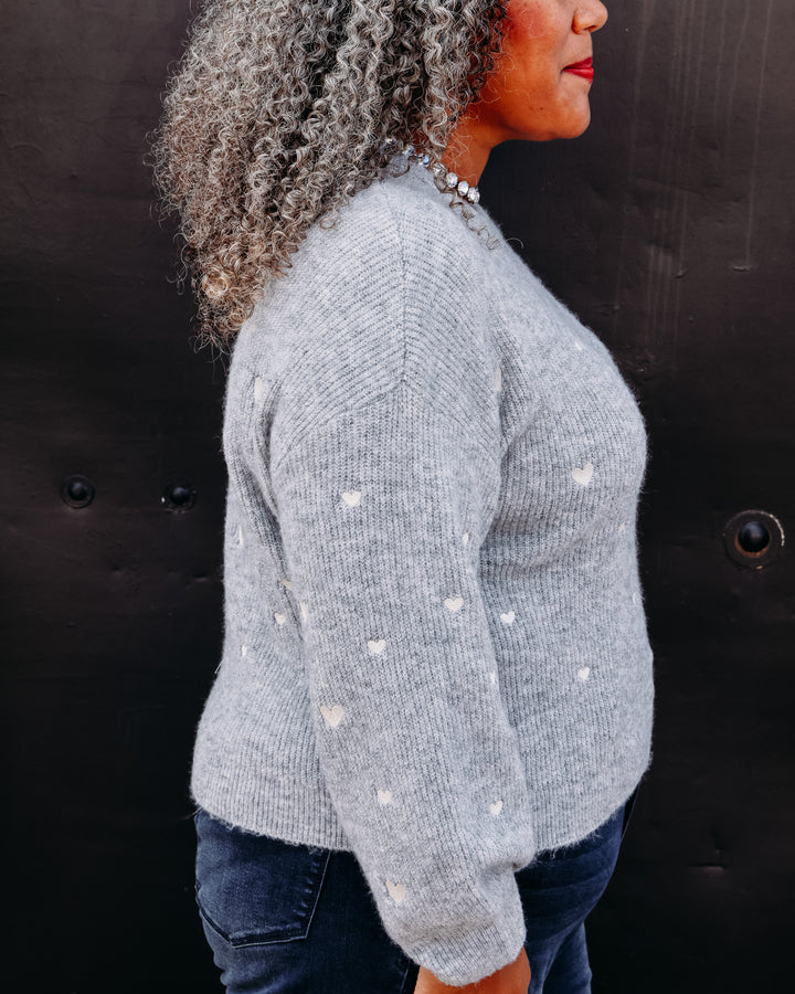Esqualo: Sweater Hearts in Grey (F2627530)