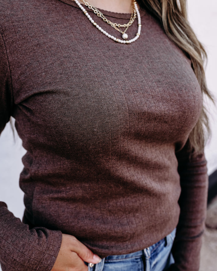 Thread & Supply: Luisa Long Sleeve Top in Brown Heather