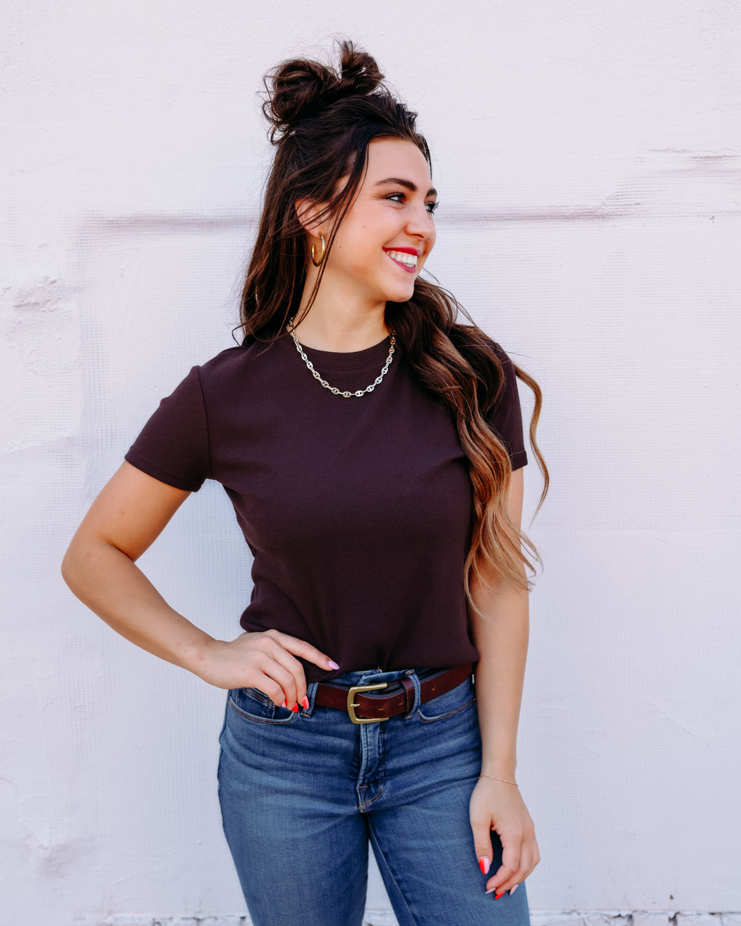 Thread & Supply Annie Tee Short Sleeve Coffee Bean