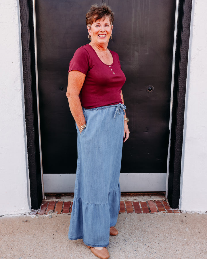 Thread & Supply Darla Skirt in Mariana Wash (B2547LZTTS)