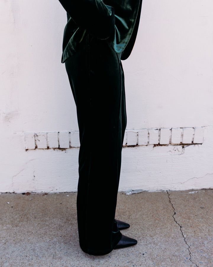 Elan:Velvet Dress Pants in Emerald (Ve2334)