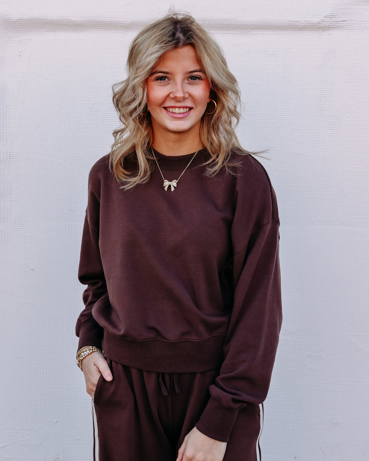 Z Supply: Comeback Sweatshirt in Dark Chocolate ZVT263584S