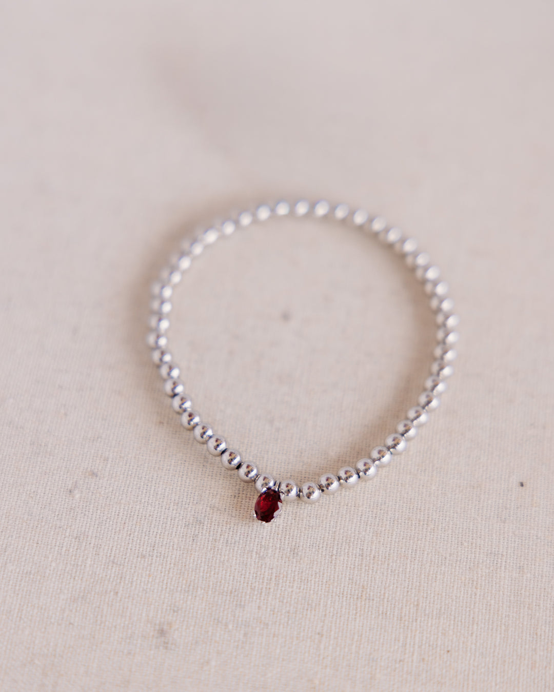 Kendra Scott: Cailin Stretch Bracelet in Silver Red Crystal