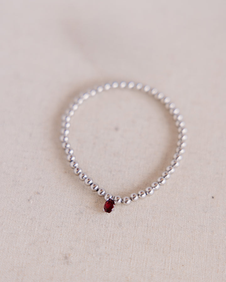 Kendra Scott: Cailin Stretch Bracelet in Silver Red Crystal