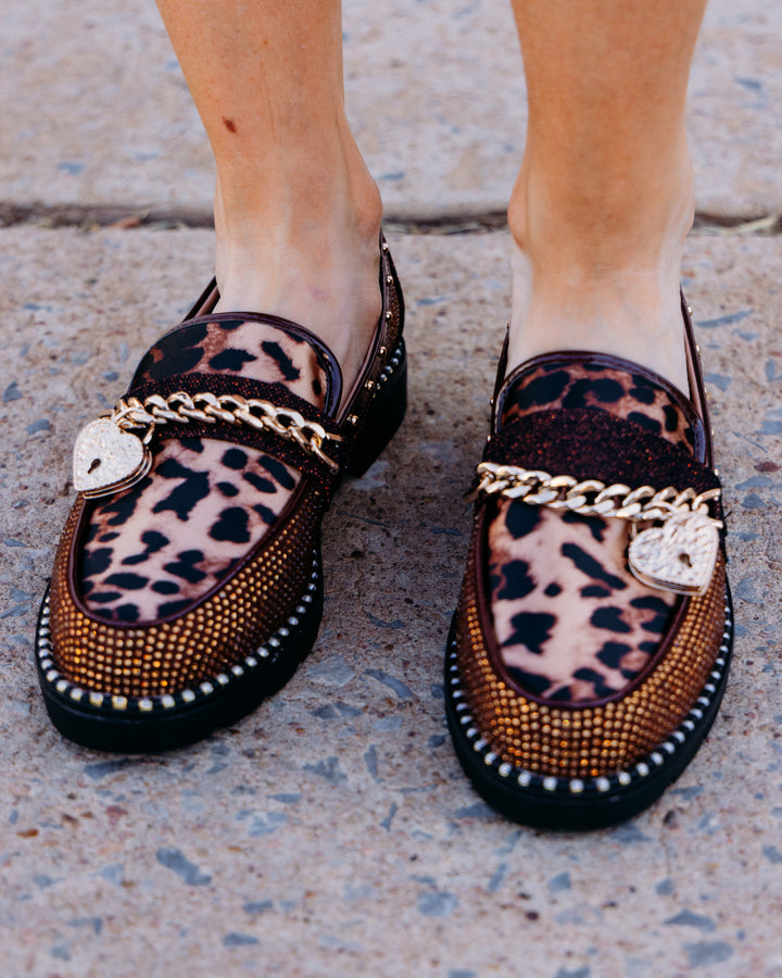 Betsey Johnson: Alfie leopard in Dark Brown Loafer