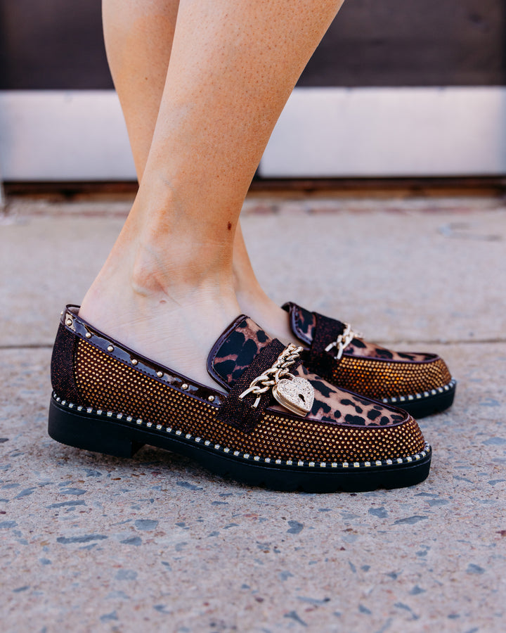Betsey Johnson: Alfie leopard in Dark Brown Loafer
