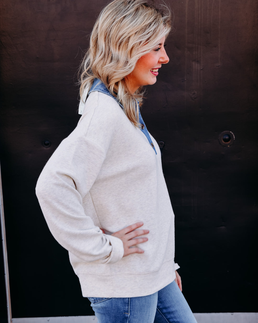 Thread & Supply Crest Pullover Heather Oatmeal T5590PVTS