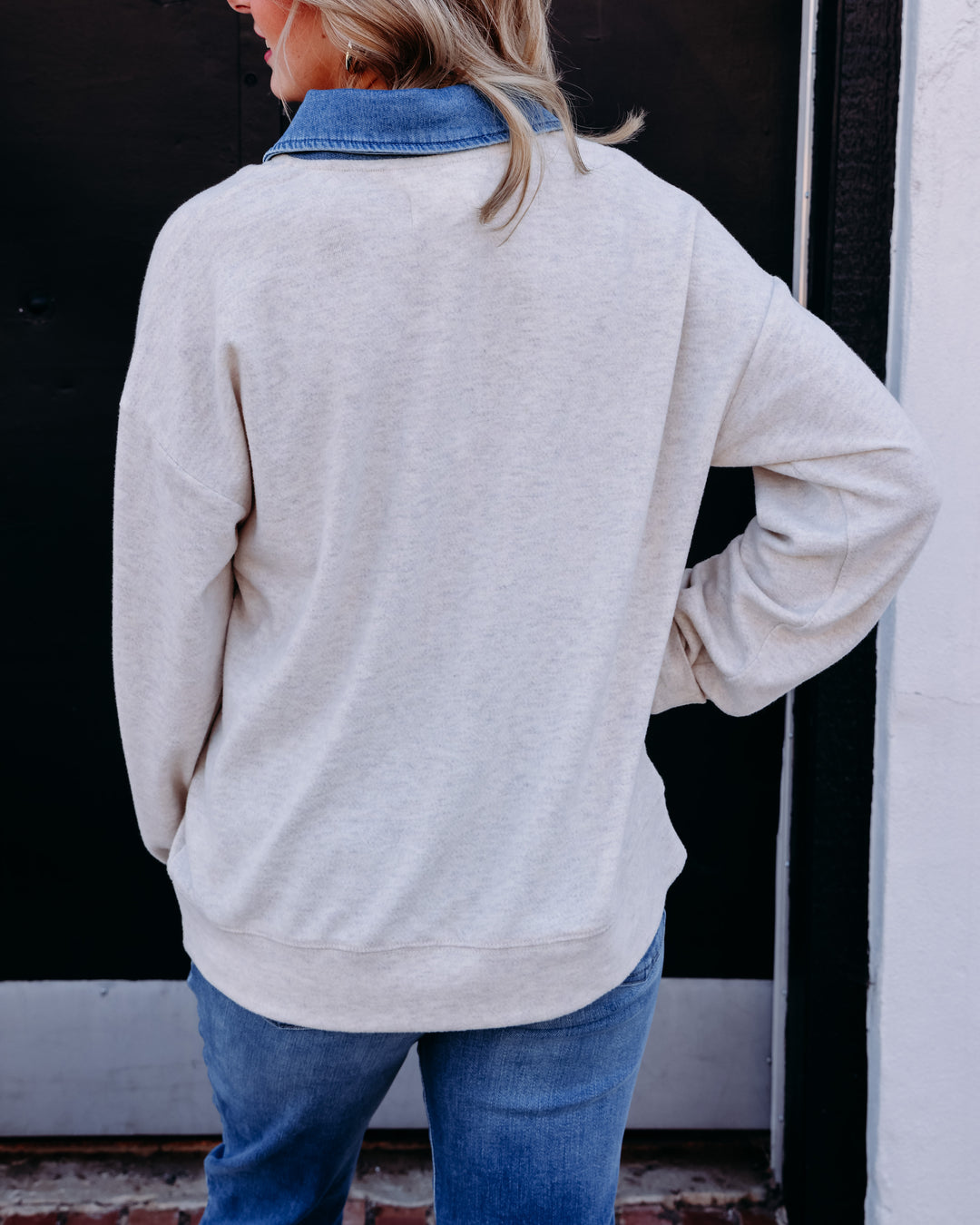Thread & Supply Crest Pullover Heather Oatmeal T5590PVTS