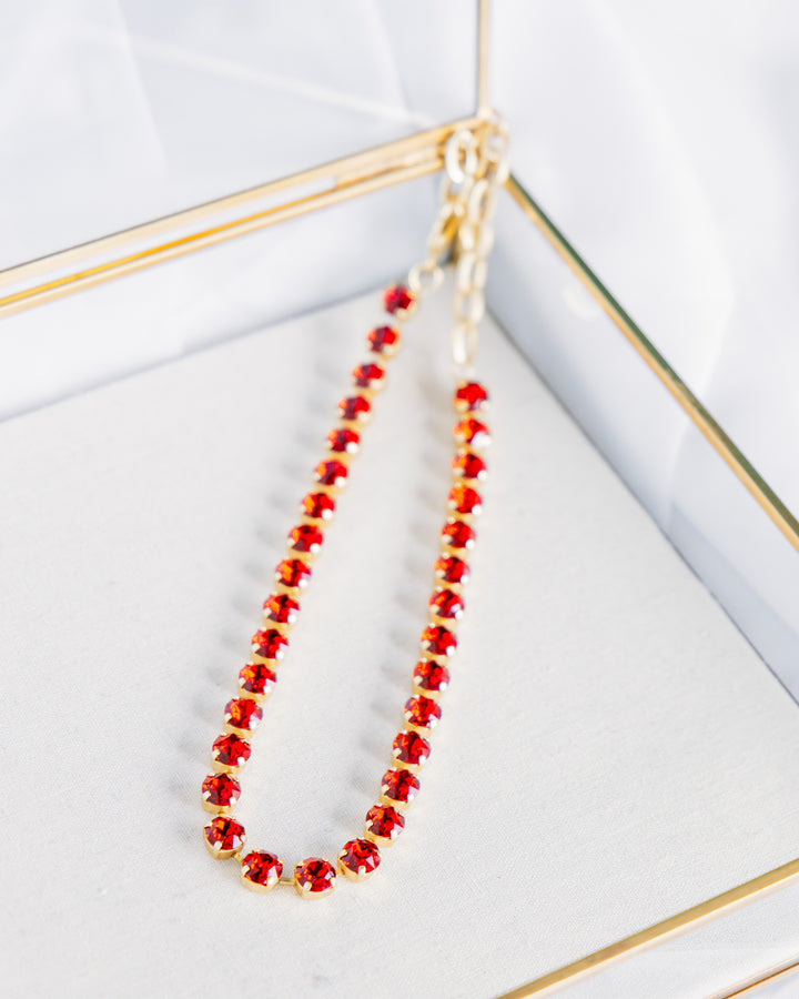 TOVA: (N5715GSR) Oakland Necklace in Scarlet Red